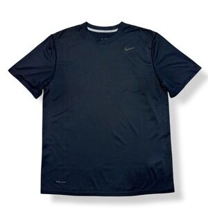 NIKE Dri-Fit Crew Neck Shirt Sleeve Shirt Grey & Black Stripe
